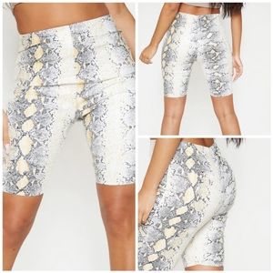 Pretty Little Thing Faux Leather Snake Print Short